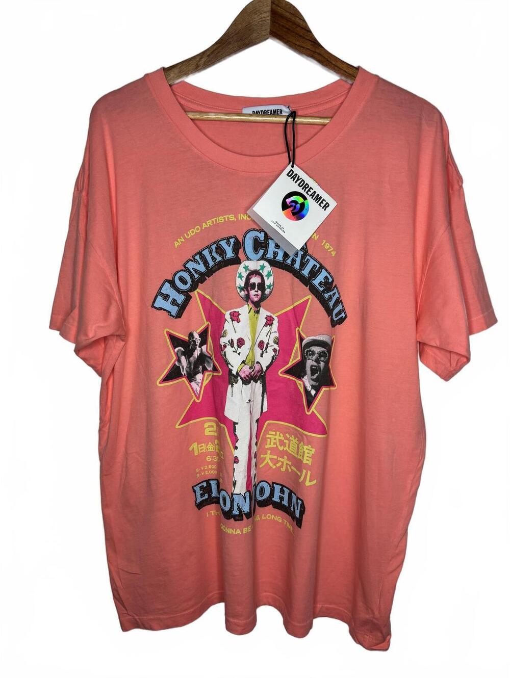 Daydreamer Vintage Elton John Coral 1974 Honky Chateau Tour Tee Repro (2009-10)